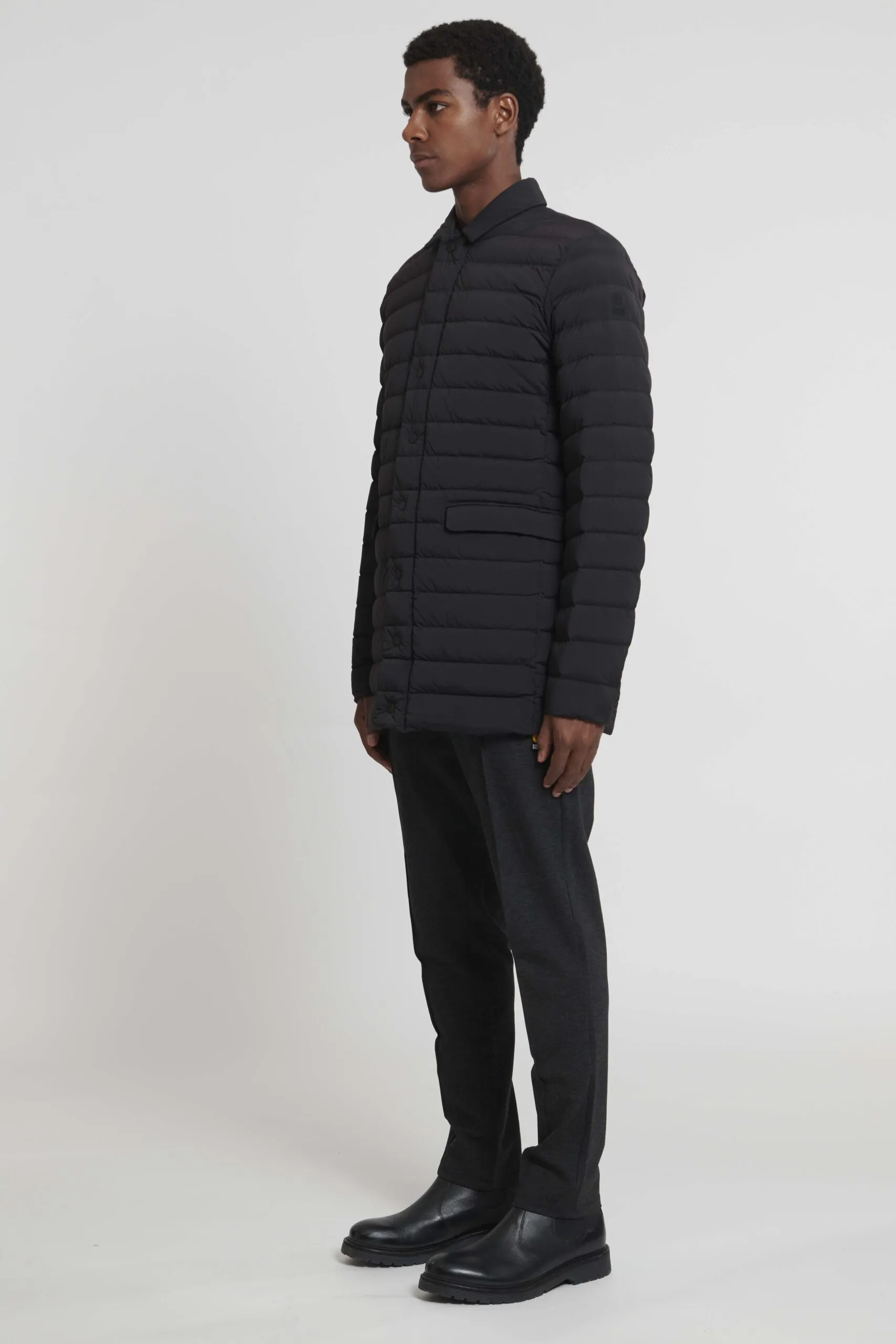 Black long down jacket
