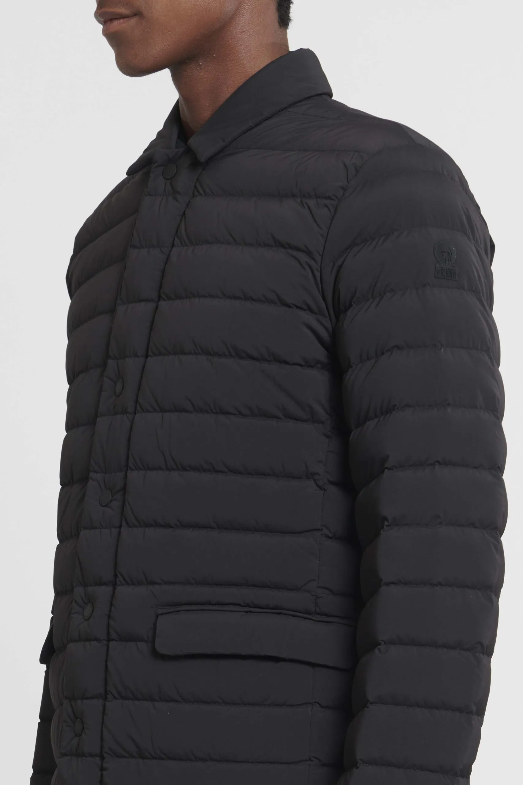 Black long down jacket