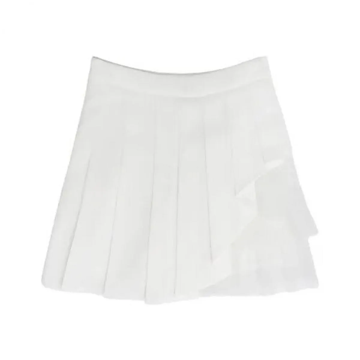 Black White High Waist Pleated Skirt Mesh Bodycon  Faldas Mujer Moda Casual Ruffle Jupe Women's  Tulle Skirt Femme