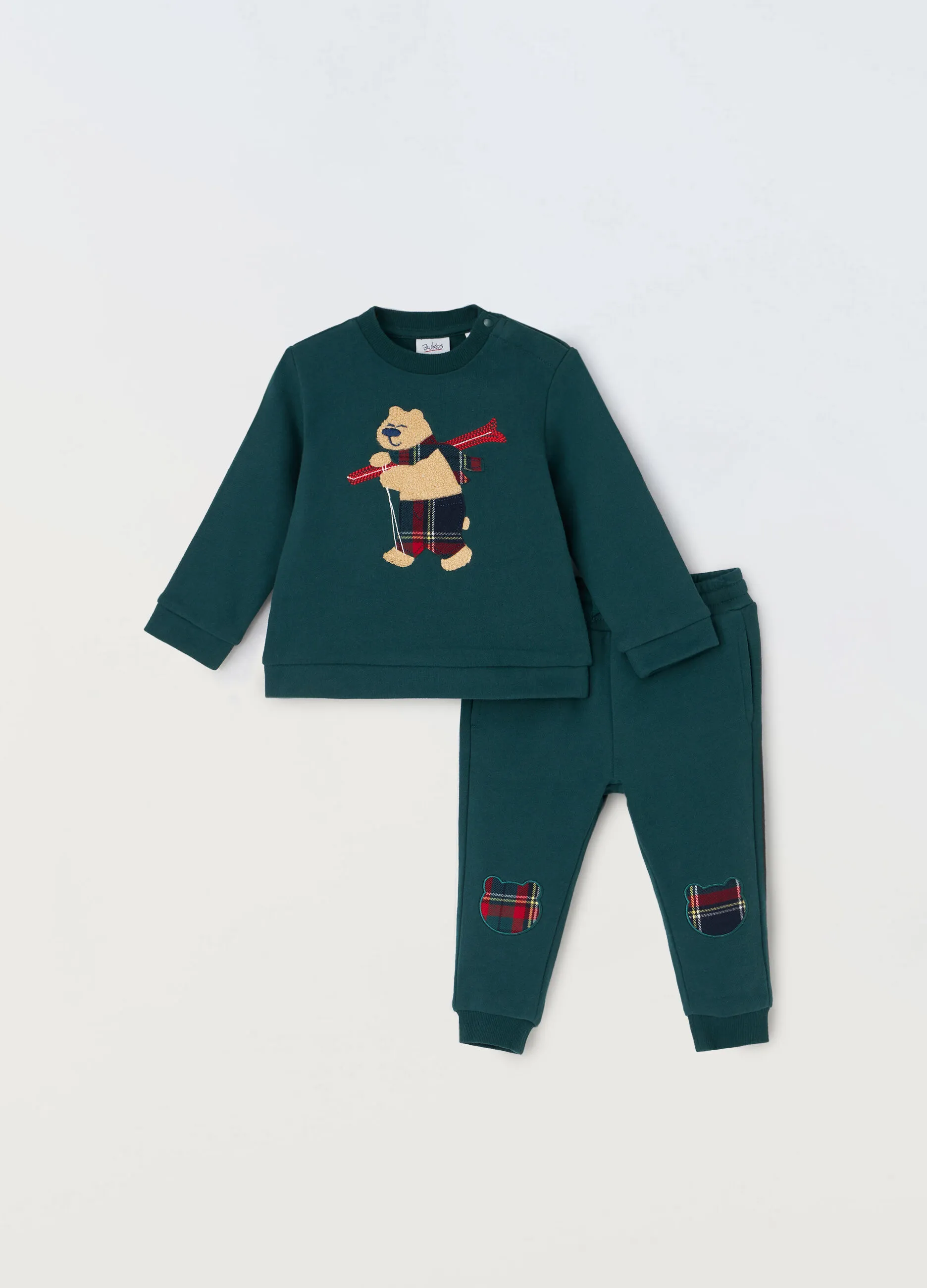 BLUKIDS  Jogging set in puro cotone fleece neonato