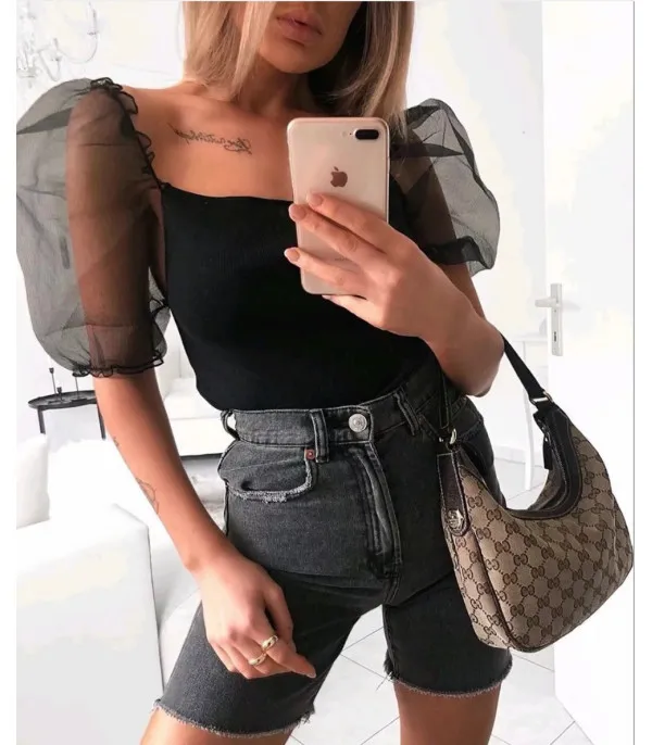Blusa manica corta Baloon