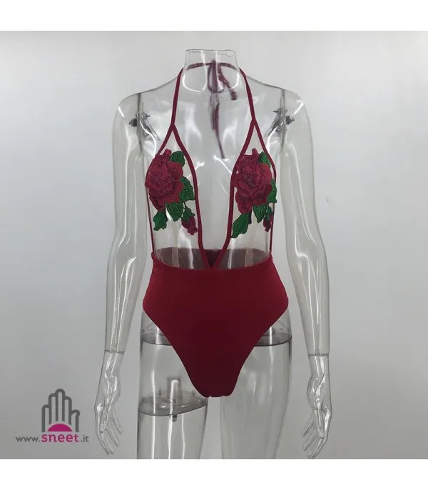 Body trasparent red roses