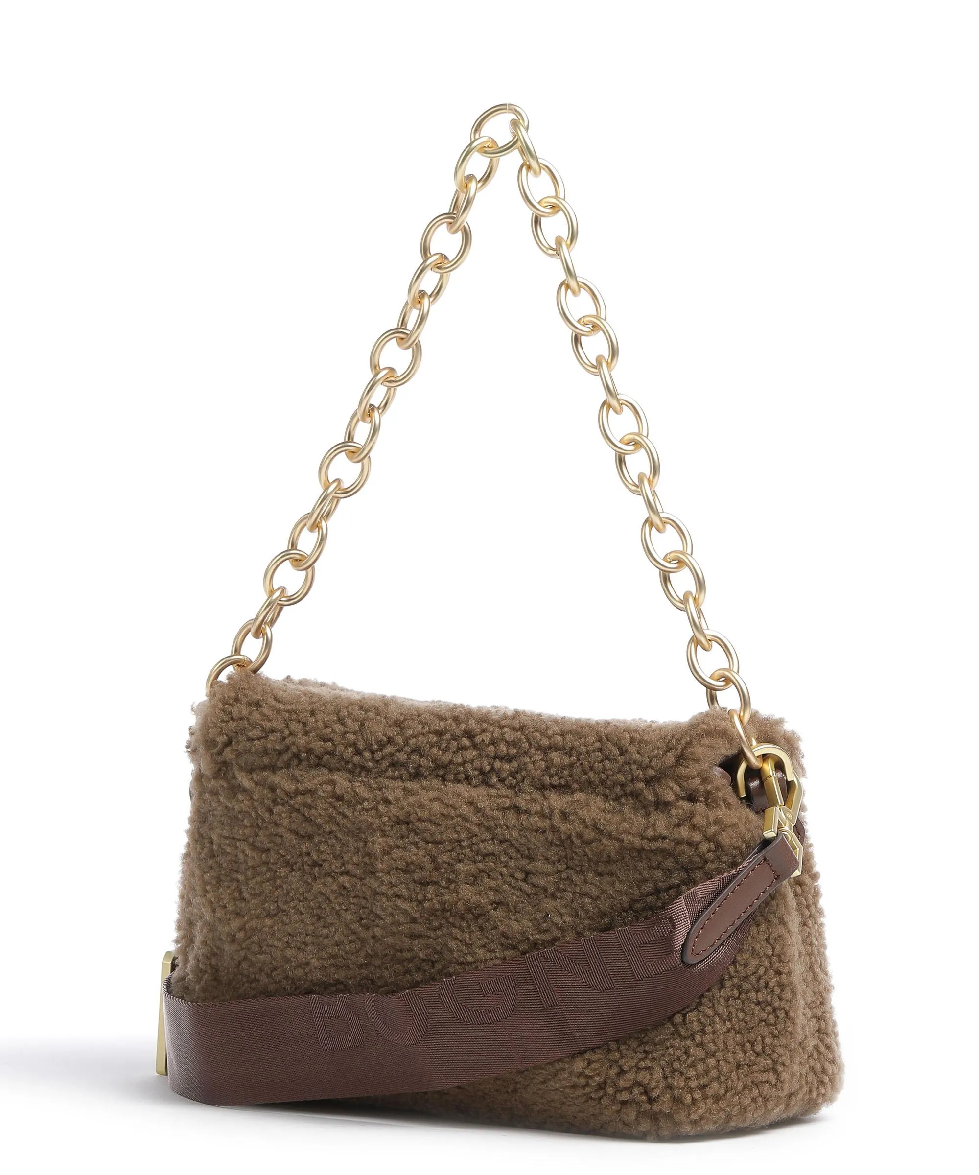  Bogner Valmorel Yamila Borsa a spalla cuoio di agnello, pelliccia marrone  
