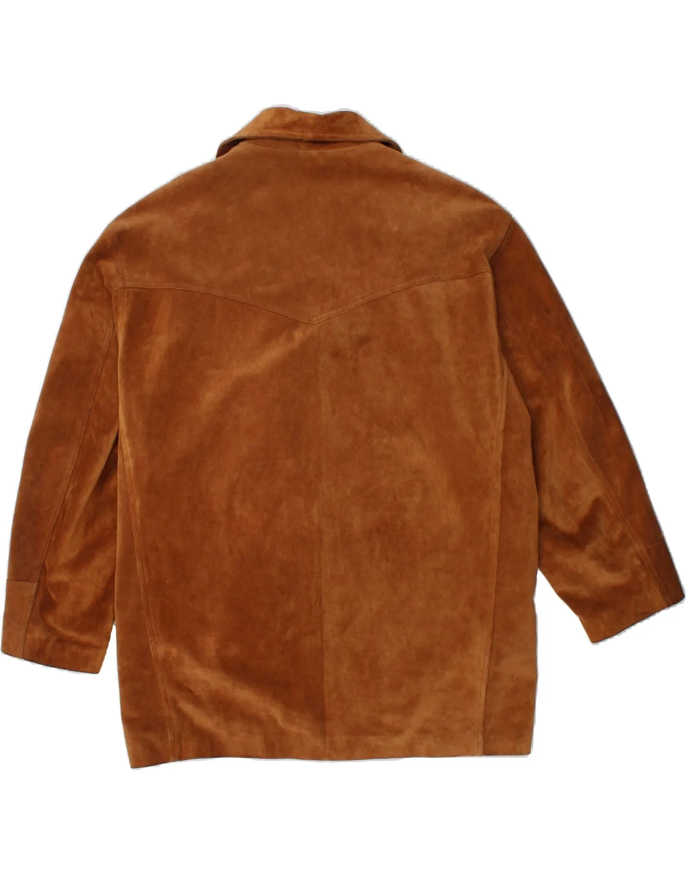 BOMB BOOGIE Mens Suede Jacket UK 38 Medium Brown Leather