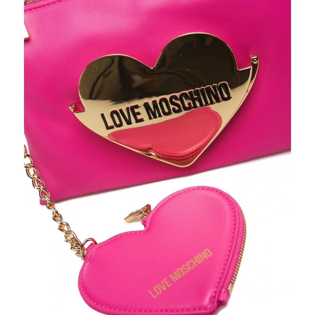 Borsa a tracolla con logo applicato pink