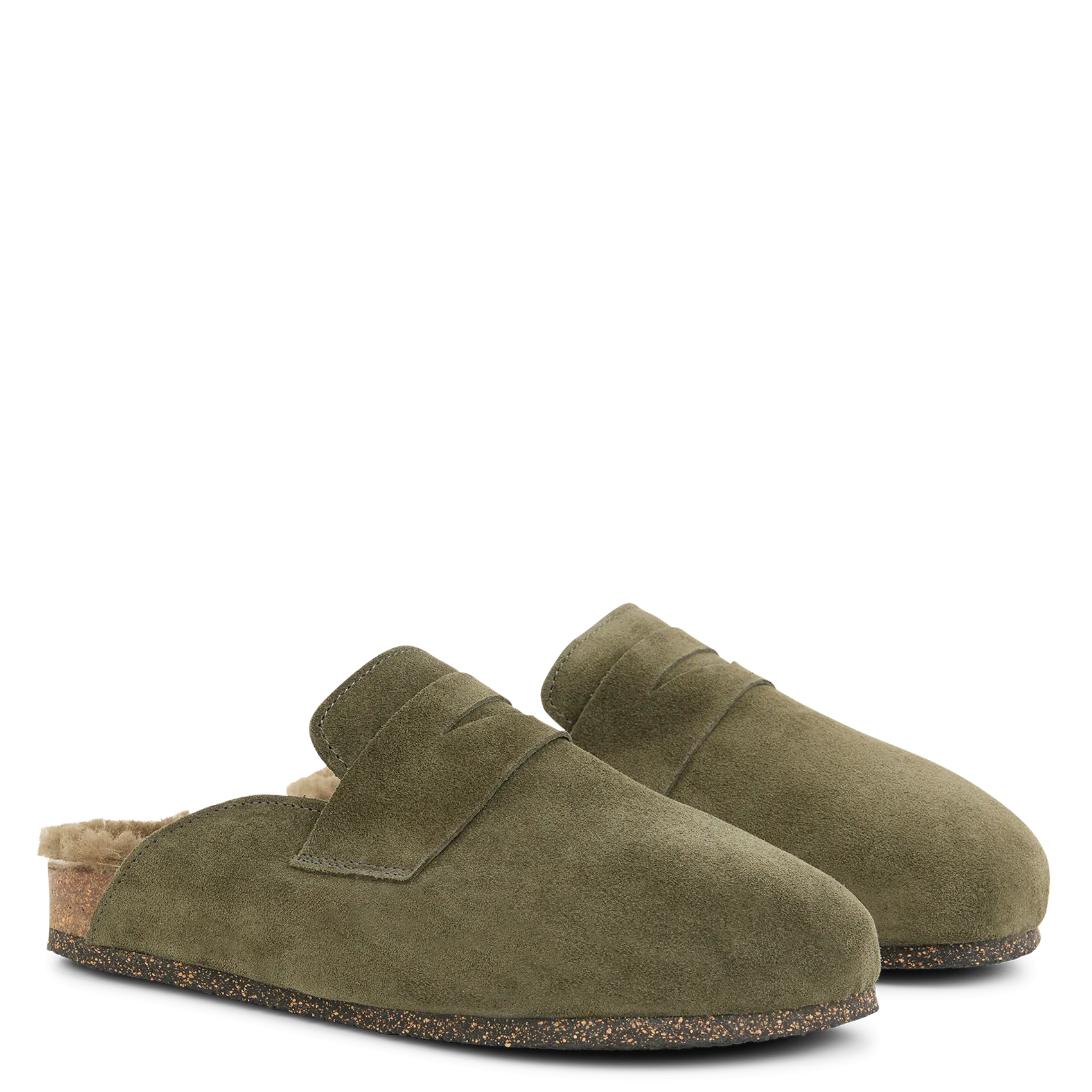  BOSABO   LORINE - Sabot imbottiti in pelle scamosciata | Kaki