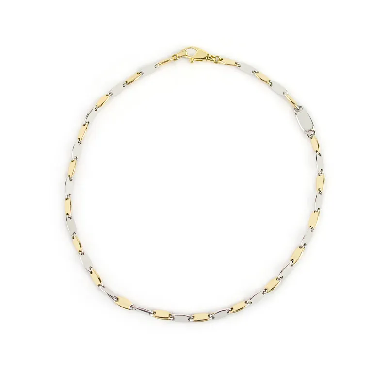 Bracciale uomo bicolore in oro giallo e oro bianco