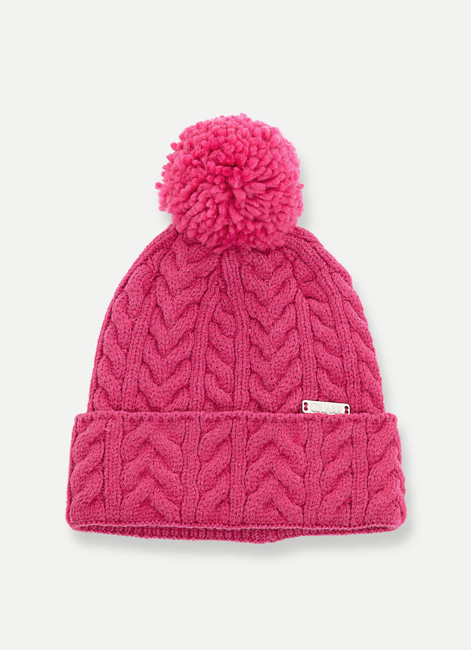 Braided girl's hat with pompom