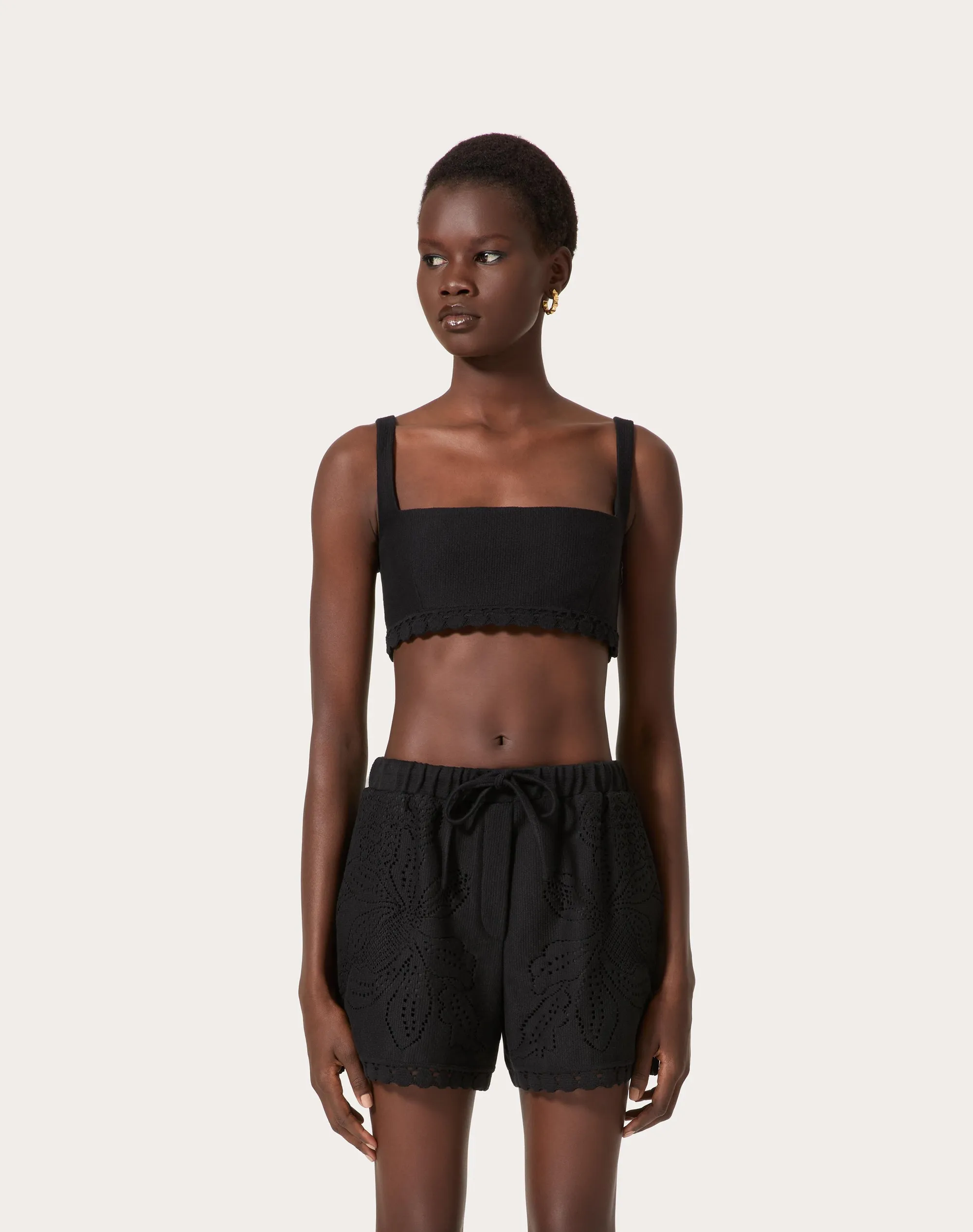 BRALETTE IN VALENTINO COTTON GUIPURE JARDIN PLAT