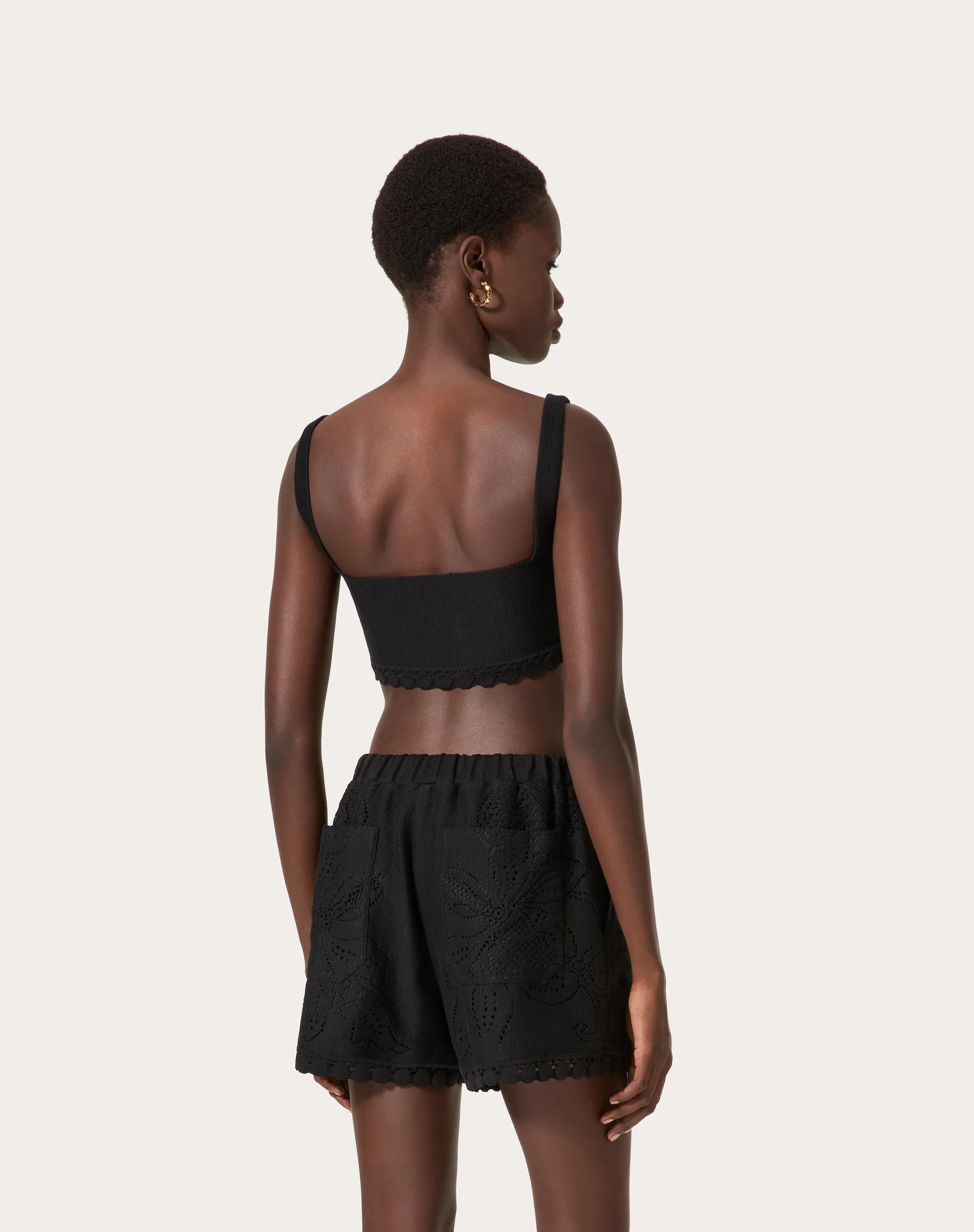 BRALETTE IN VALENTINO COTTON GUIPURE JARDIN PLAT