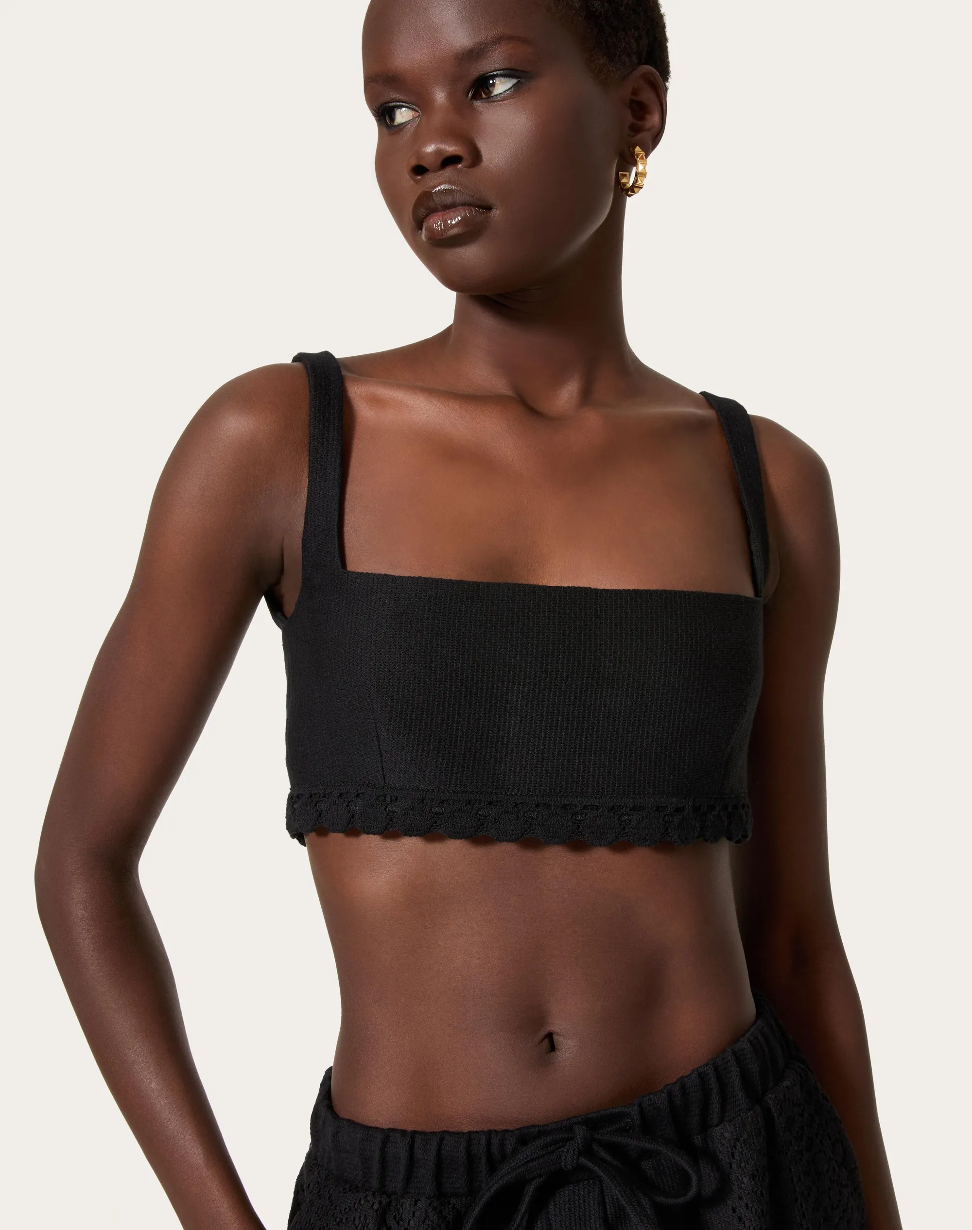 BRALETTE IN VALENTINO COTTON GUIPURE JARDIN PLAT
