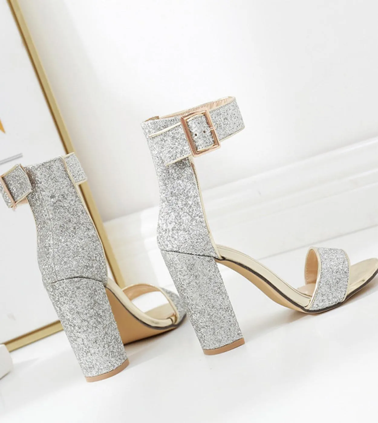 Brand Elegant Sandals Women High Heels Pumps Super High Heel Womens Banquet Sandals Waterproof Platform Toe Sandals  Wo
