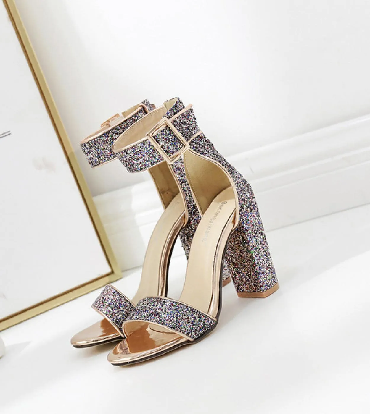 Brand Elegant Sandals Women High Heels Pumps Super High Heel Womens Banquet Sandals Waterproof Platform Toe Sandals  Wo