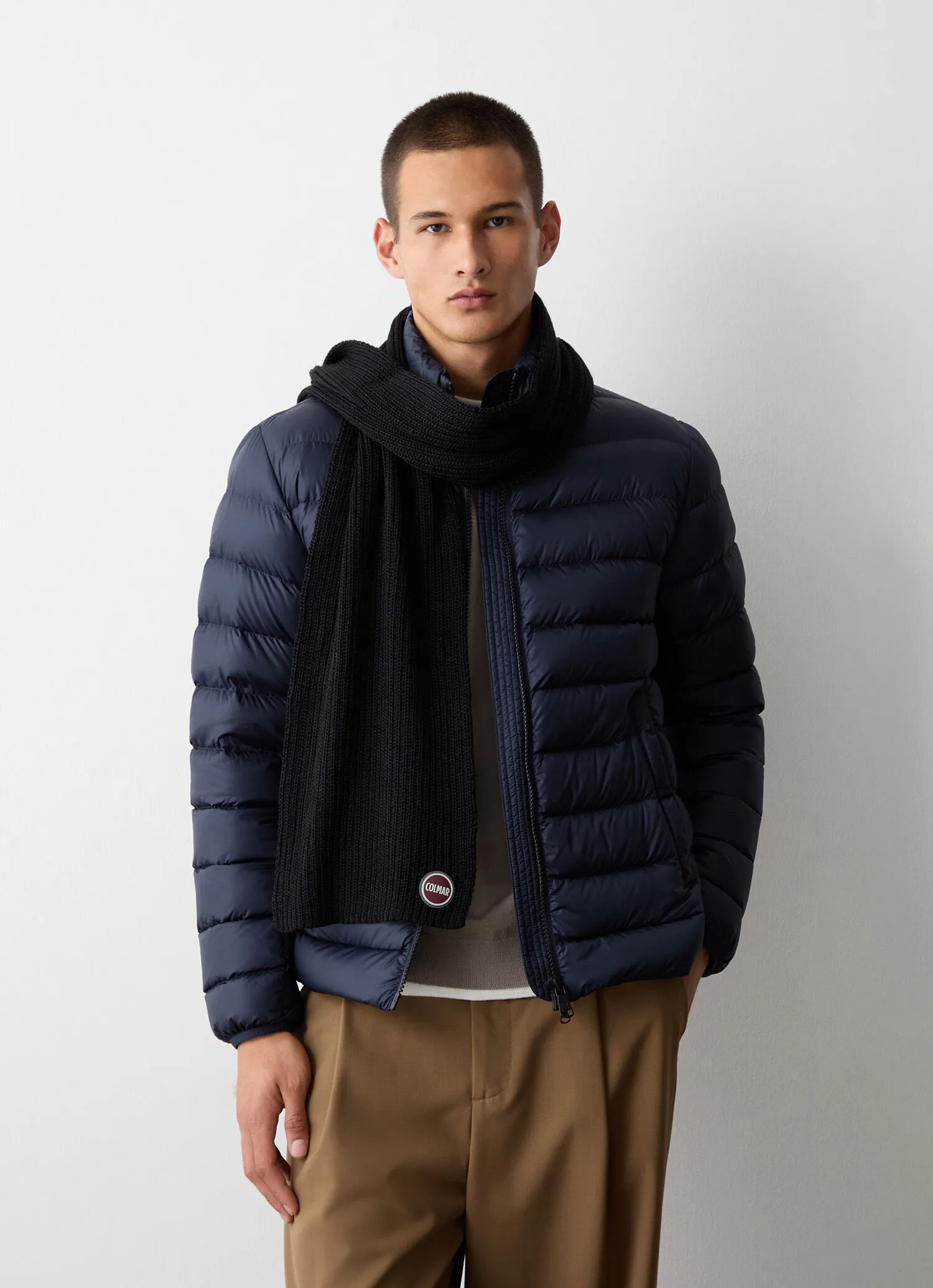 Branded wool unisex scarf