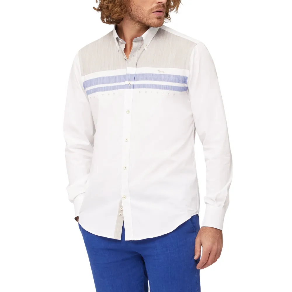 Camicia Harmont Blaine in cotone con inserti