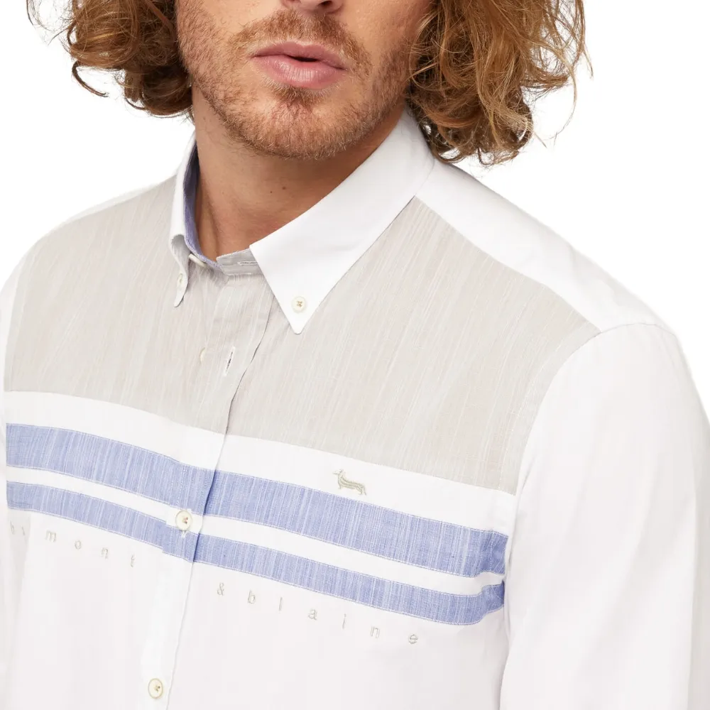 Camicia Harmont Blaine in cotone con inserti