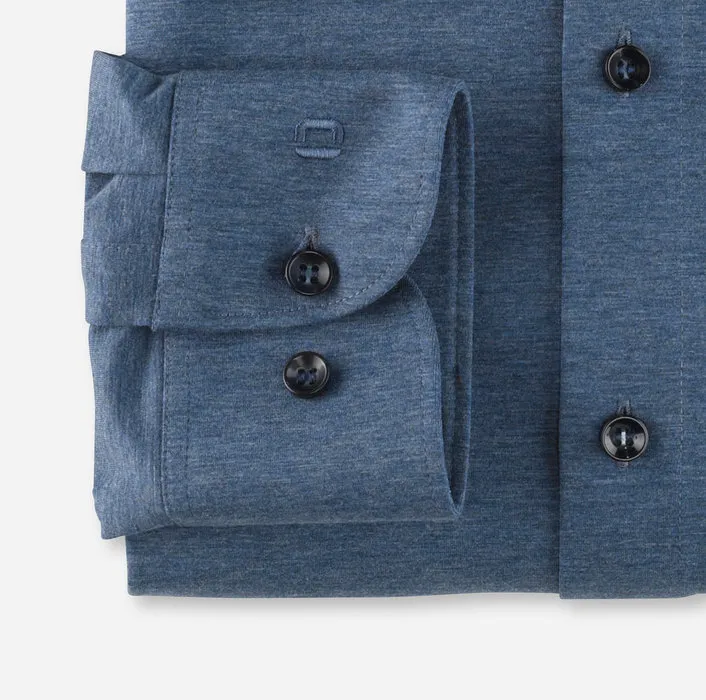Camicia olymp level five in jersey azzurra slim fit