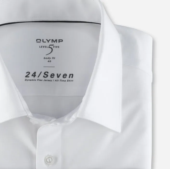 Camicia olymp level five in jersey bianca slim fit