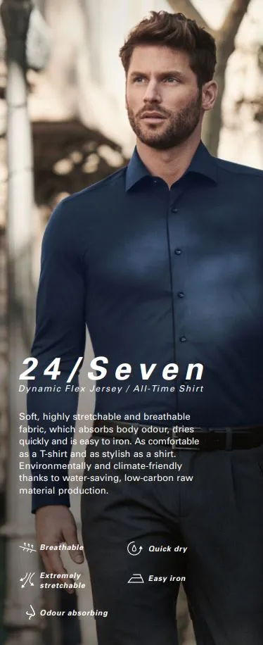 Camicia olymp level five in jersey bianca slim fit