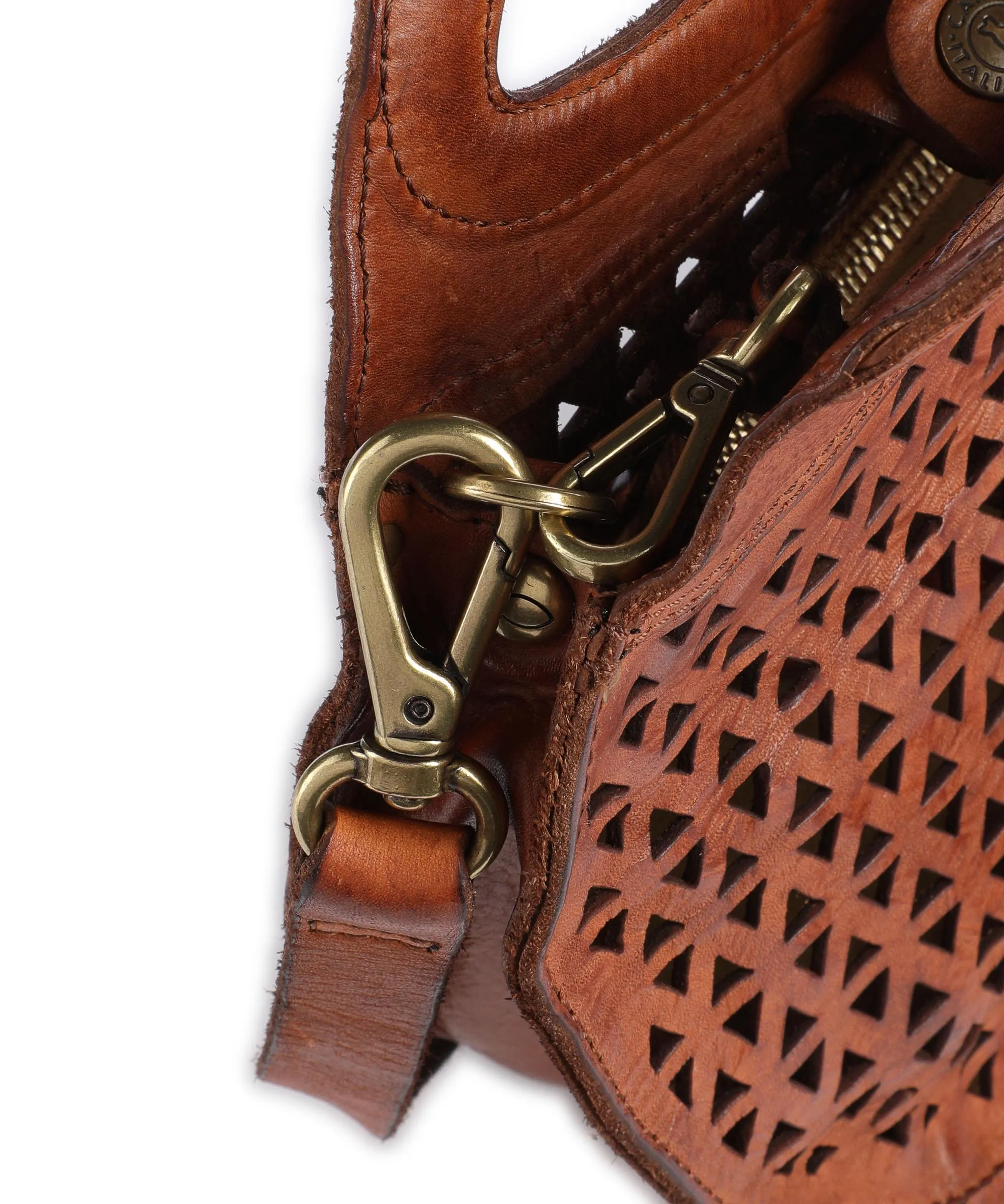  Campomaggi Borsa a mano pelle di vacchetta finemente grana cognac  