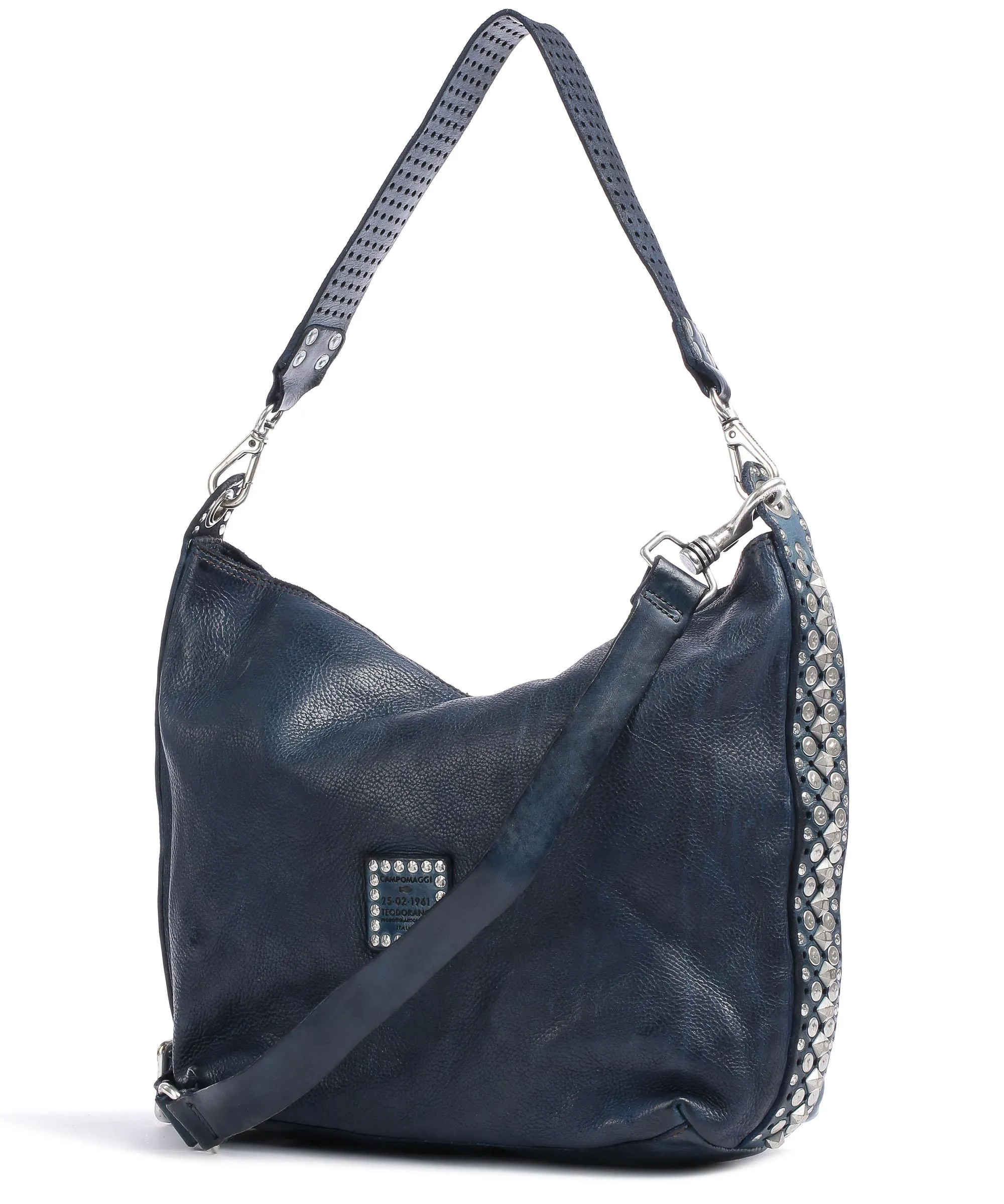  Campomaggi Borsa hobo pelle di vacchetta finemente grana blu scuro  