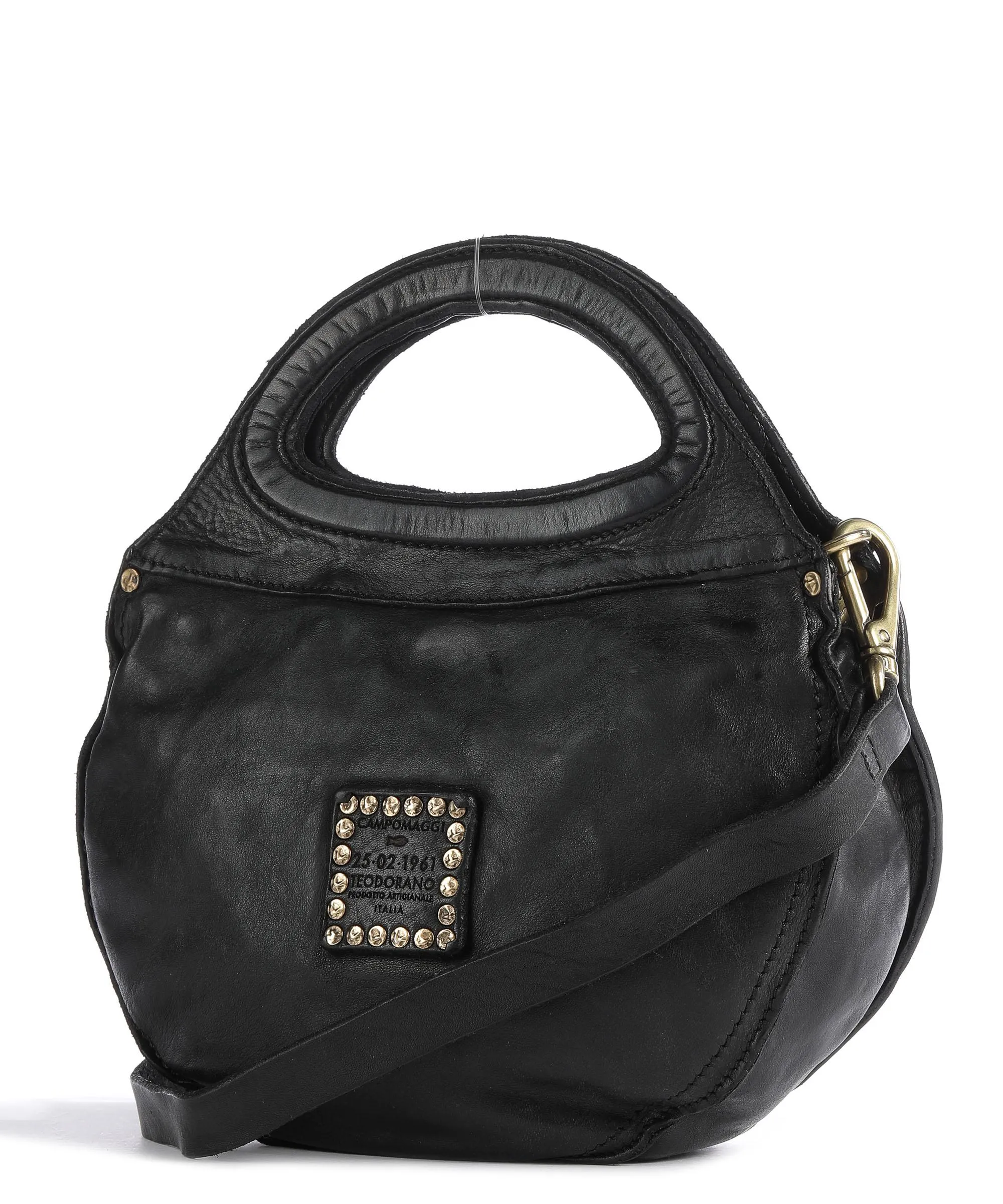  Campomaggi Prestige Borsa a mano pelle di vacchetta finemente grana nero  