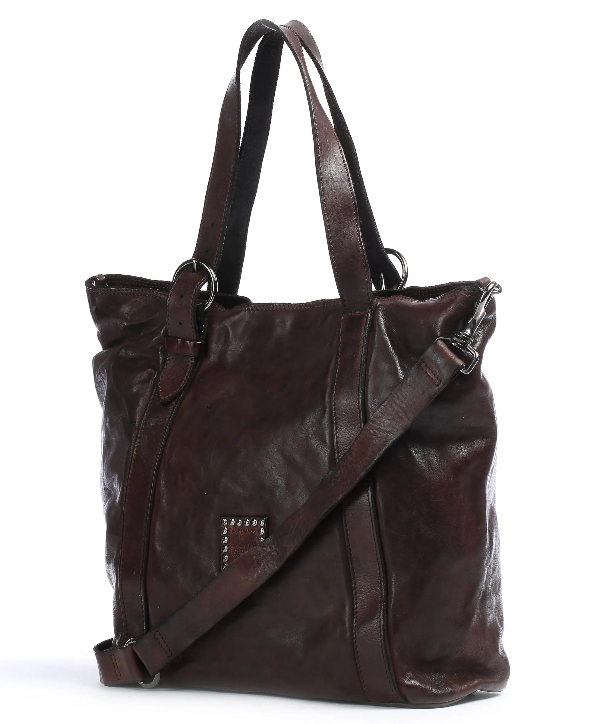  Campomaggi Prestige Borsa shopper pelle di vacchetta finemente grana marrone scuro  