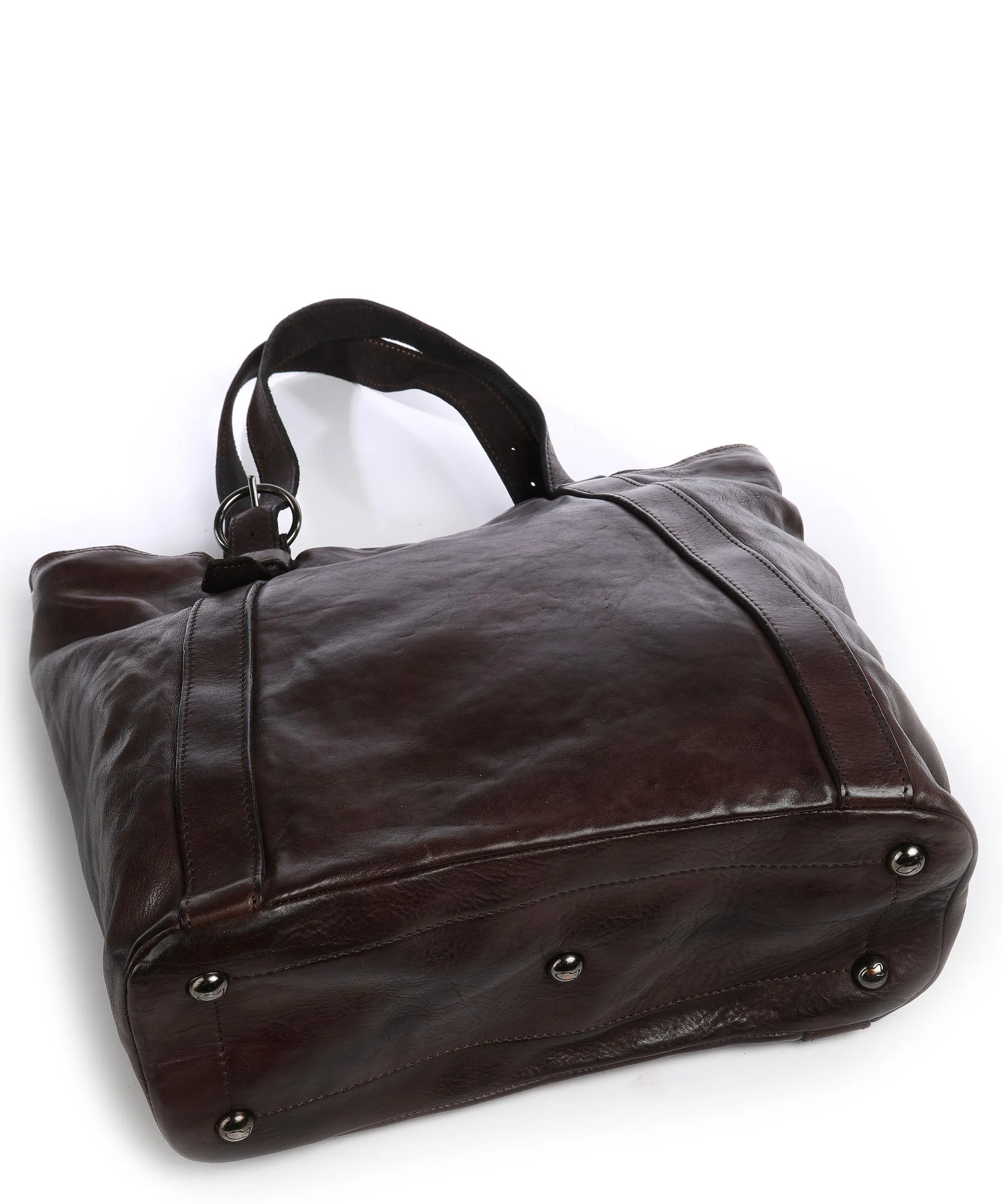  Campomaggi Prestige Borsa shopper pelle di vacchetta finemente grana marrone scuro  