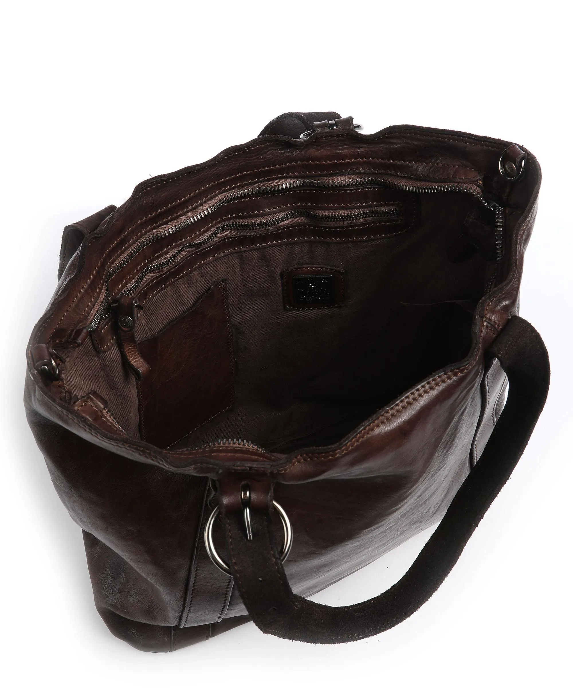  Campomaggi Prestige Borsa shopper pelle di vacchetta finemente grana marrone scuro  