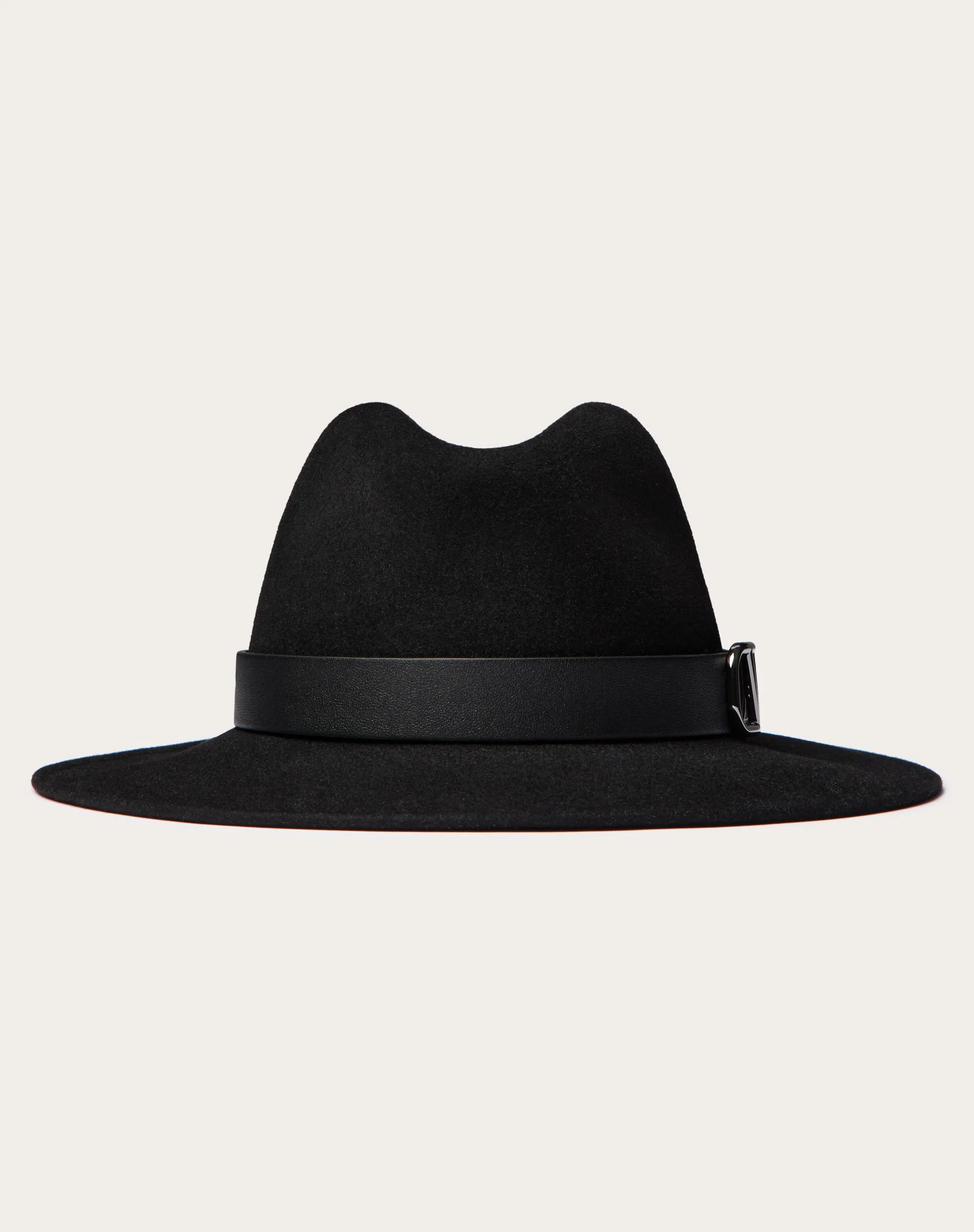 CAPPELLO FEDORA VLOGO SIGNATURE IN TESSUTO LAPIN E PELLE