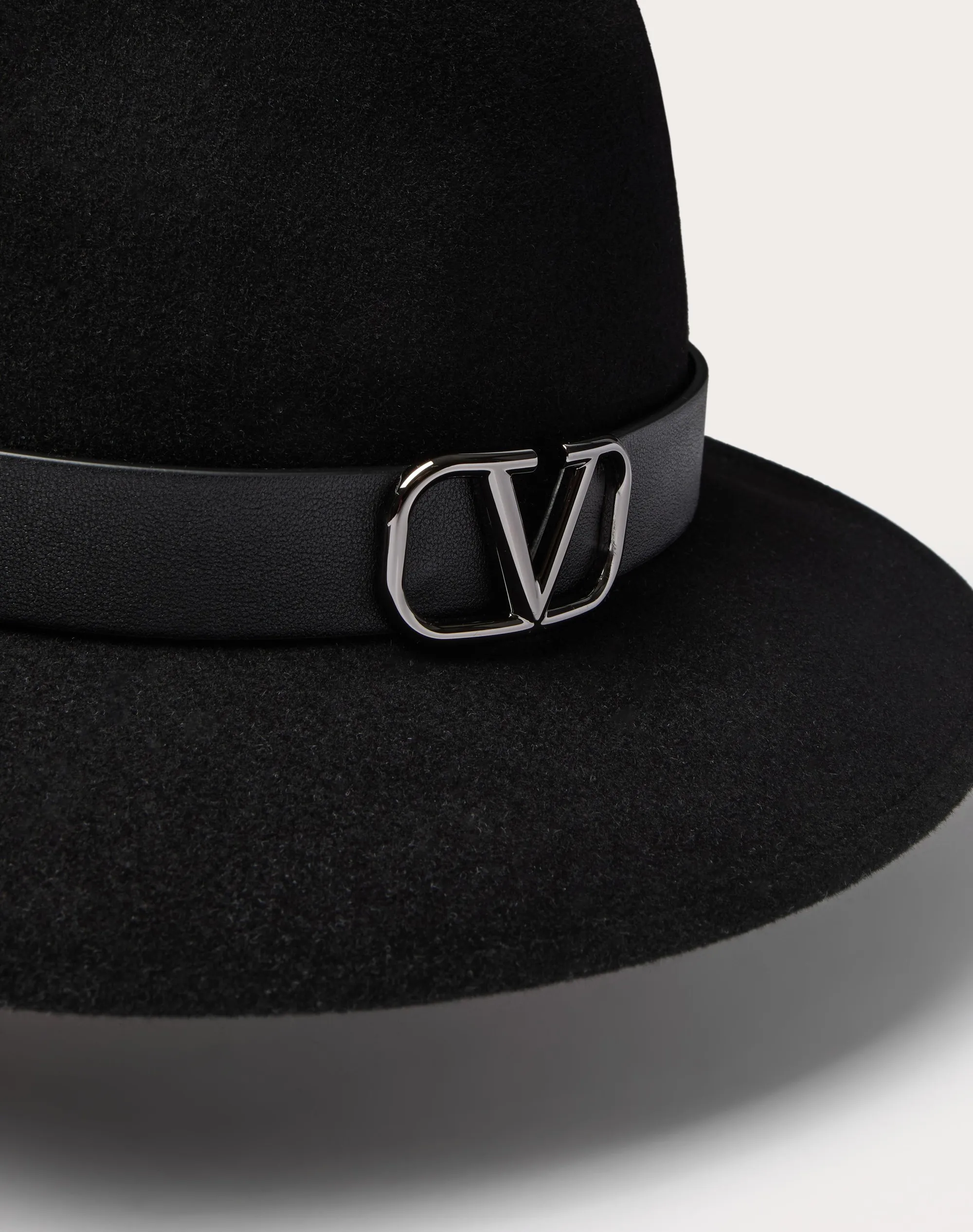 CAPPELLO FEDORA VLOGO SIGNATURE IN TESSUTO LAPIN E PELLE