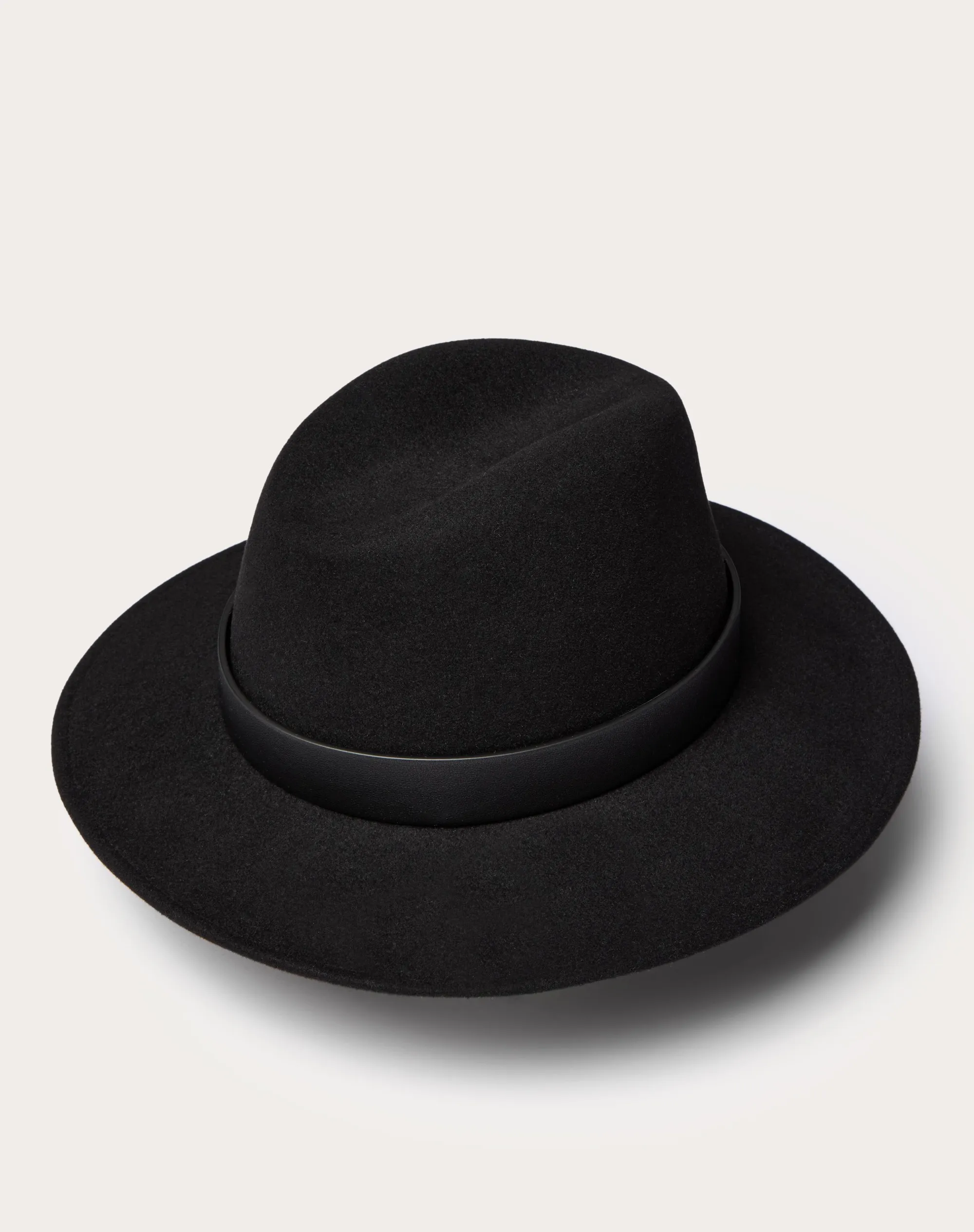 CAPPELLO FEDORA VLOGO SIGNATURE IN TESSUTO LAPIN E PELLE