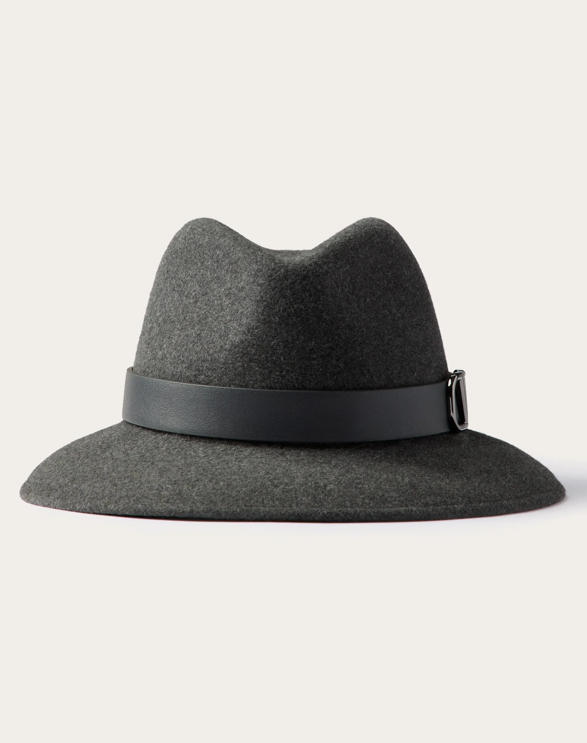 CAPPELLO FEDORA VLOGO SIGNATURE IN TESSUTO LAPIN E PELLE
