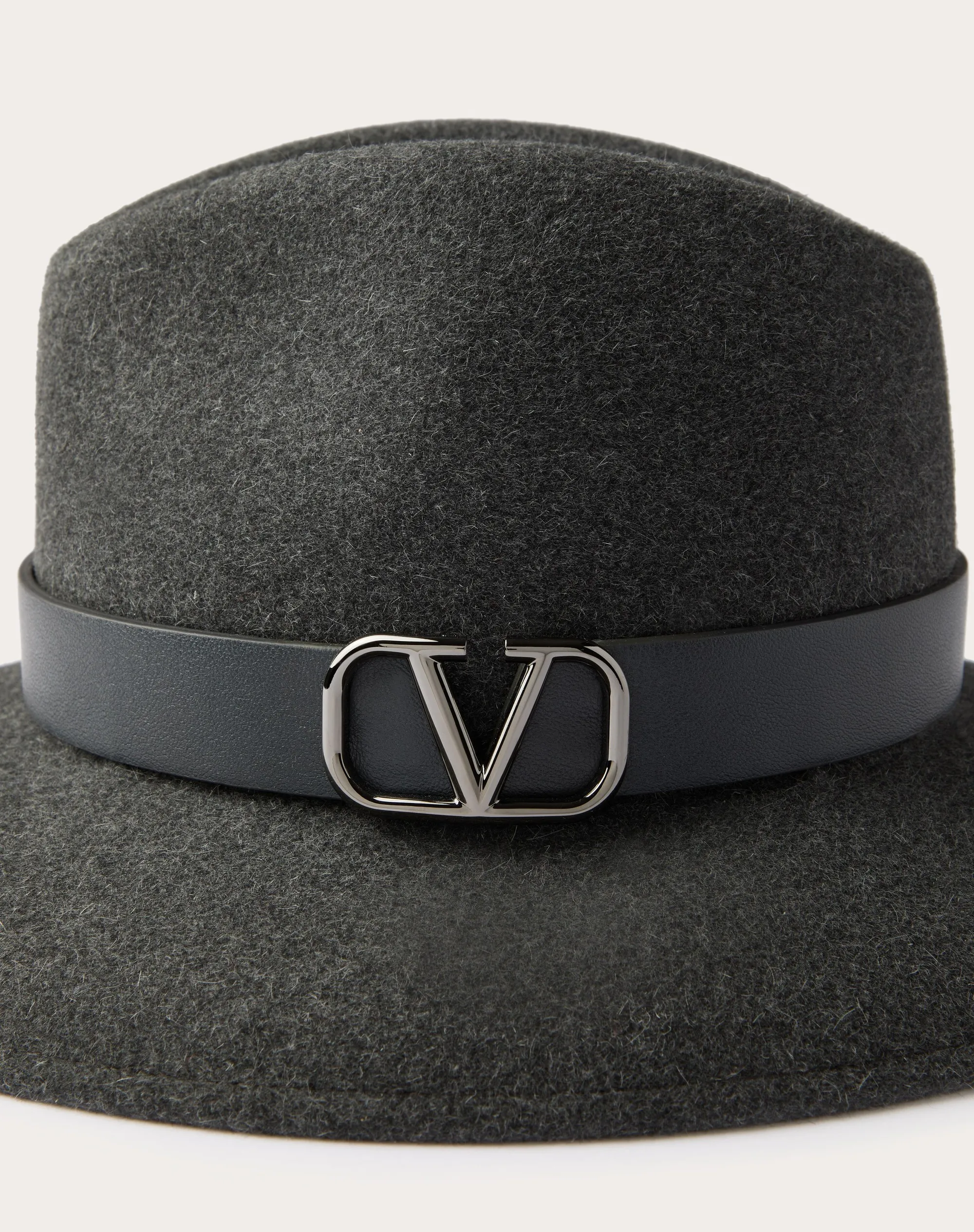 CAPPELLO FEDORA VLOGO SIGNATURE IN TESSUTO LAPIN E PELLE