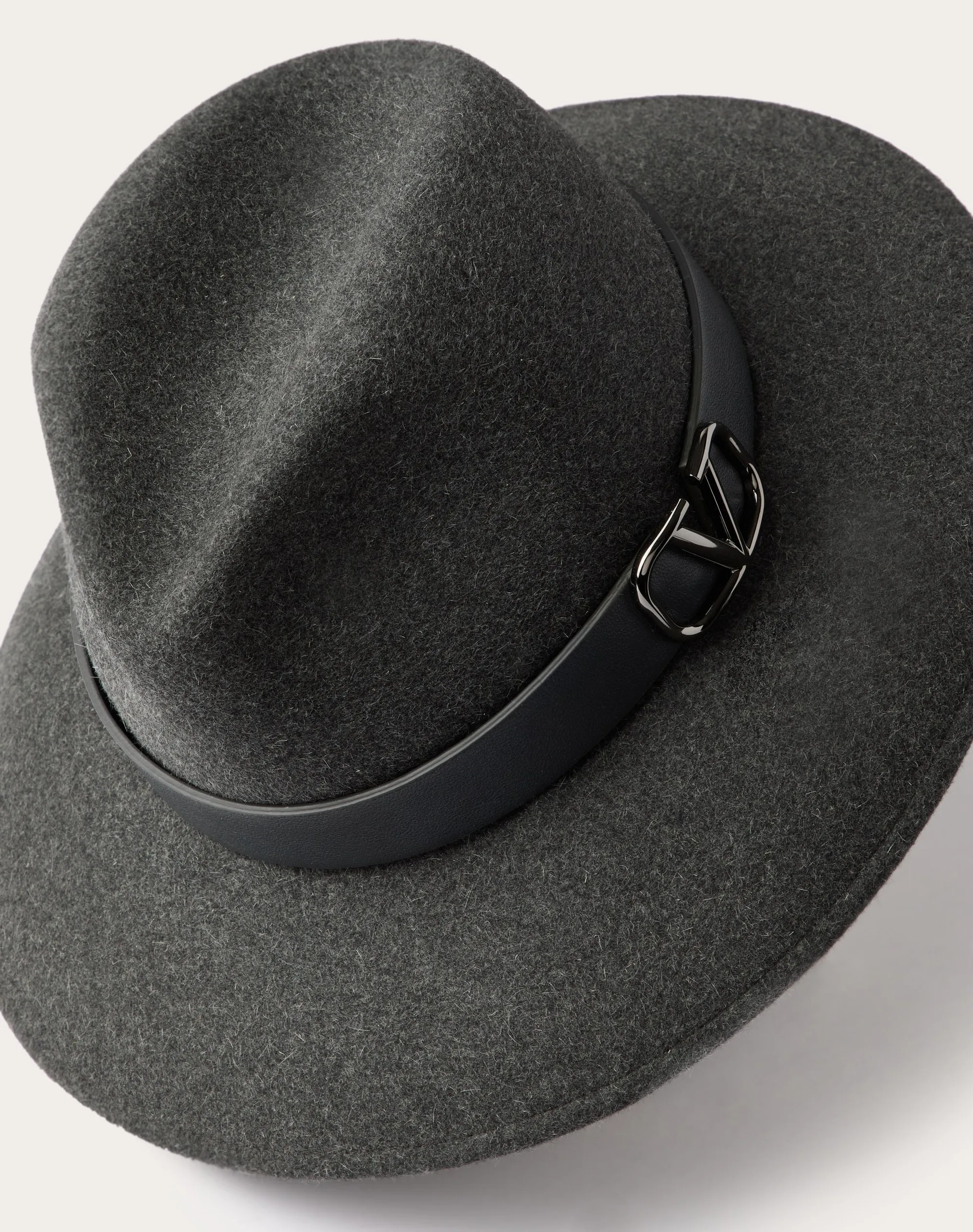 CAPPELLO FEDORA VLOGO SIGNATURE IN TESSUTO LAPIN E PELLE