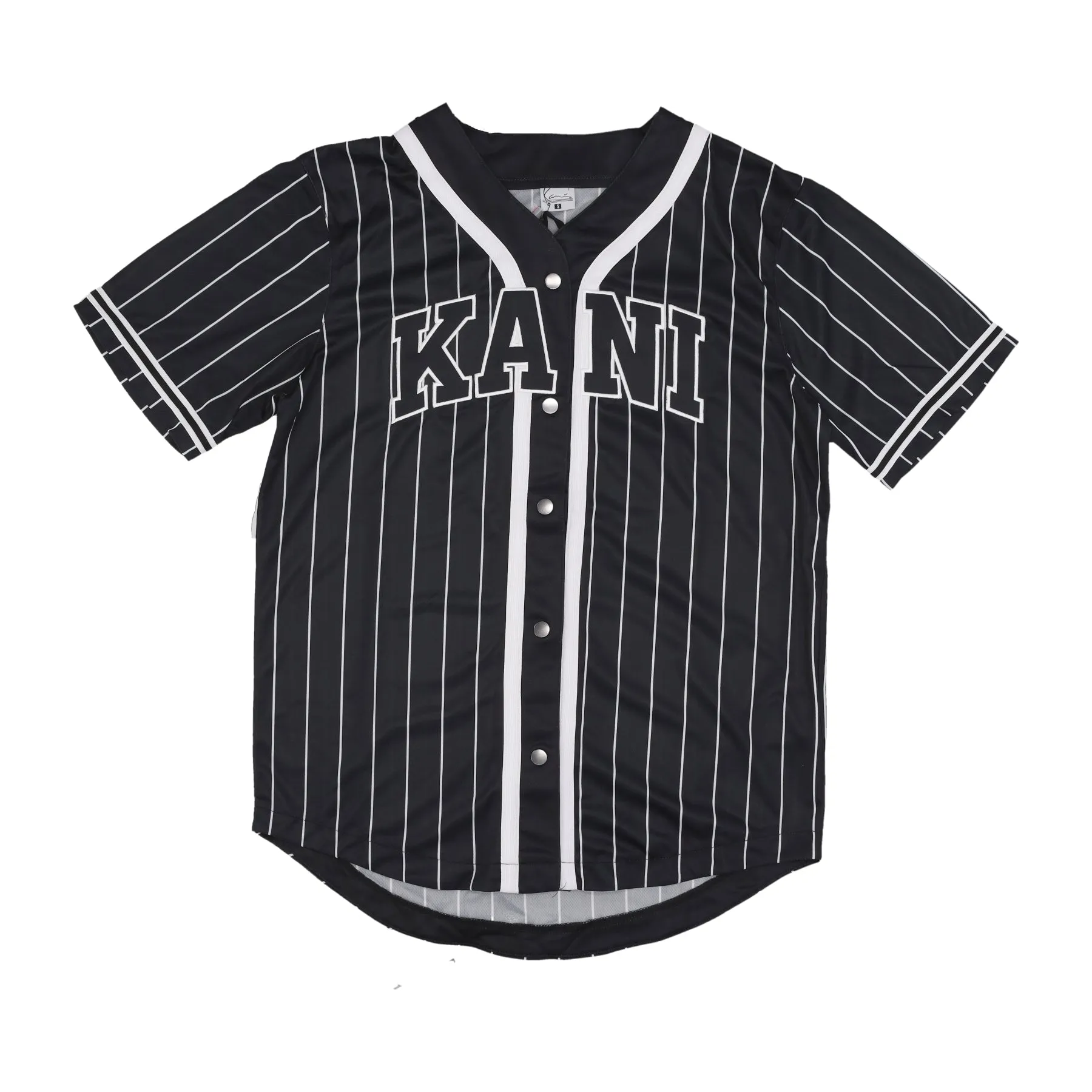 Casacca Bottoni Uomo Pinstripe Baseball Shirt Black/white