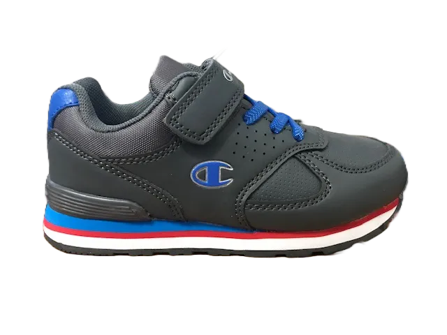 Champion Low Cut Shoe Erin B PS children's leather sneakers shoe with velcro S31370-F18-ES017 grey-gpg