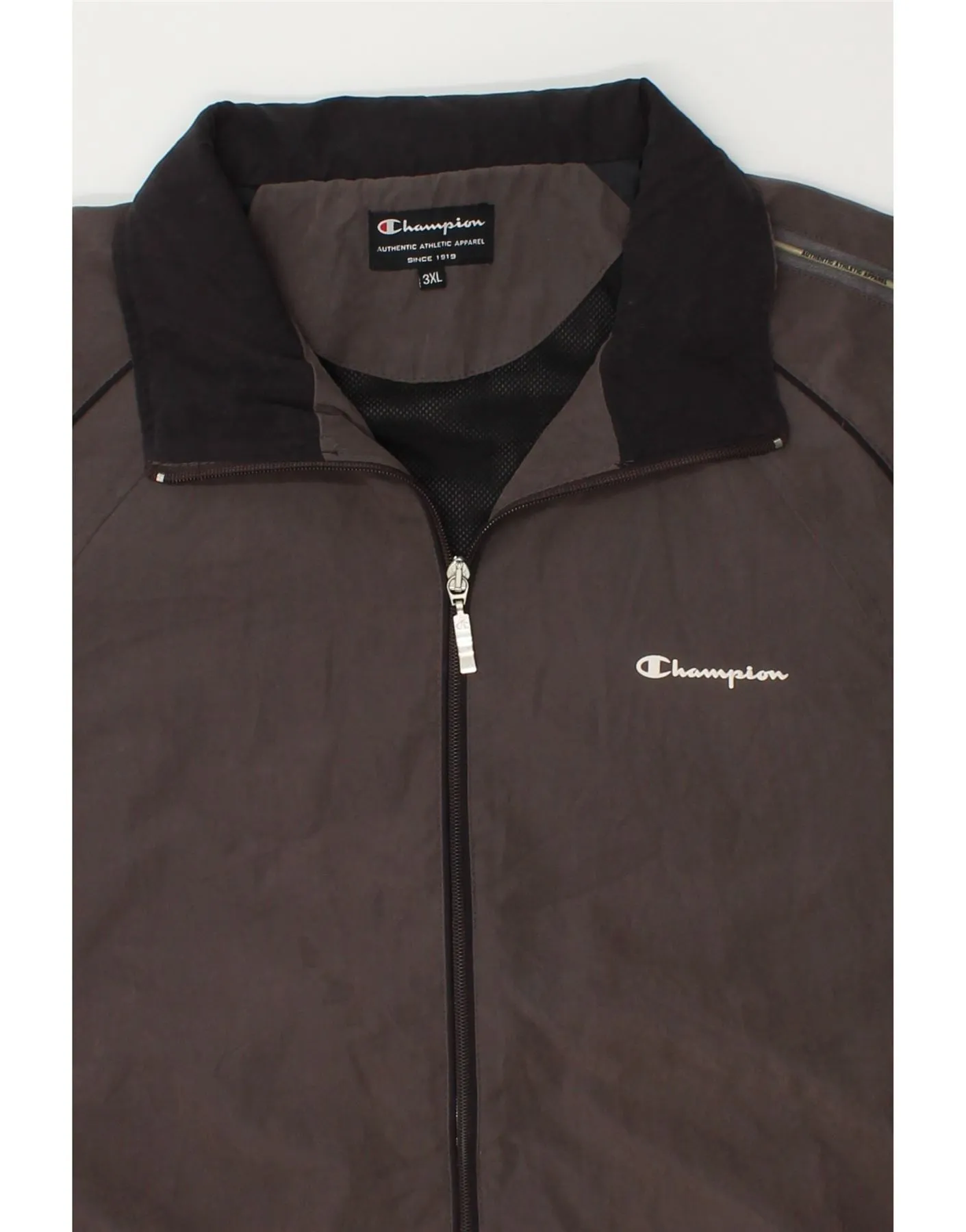 CHAMPION Mens Tracksuit Top Jacket 3XL Grey Polyester