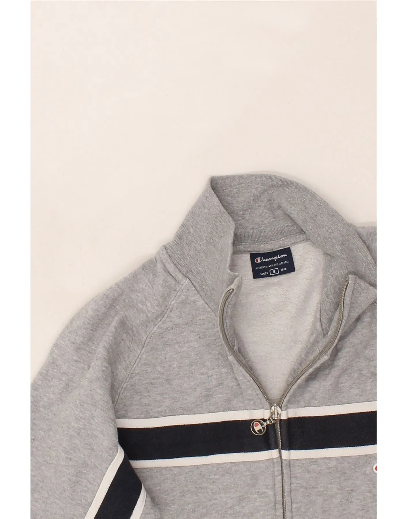 CHAMPION Womens Tracksuit Top Jacket UK 10 Small Grey Colourblock Cotton
