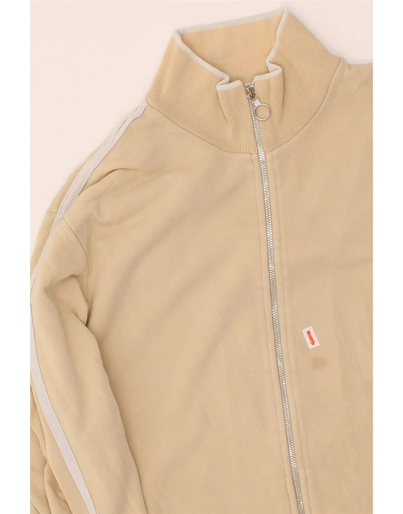 CHAMPION Womens Tracksuit Top Jacket UK 18 XL Beige Cotton