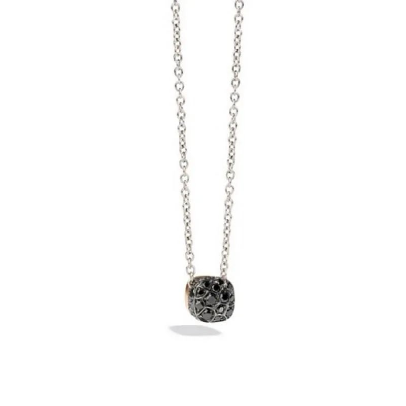Collana collezione Nudo in oro rosa con diamanti neri