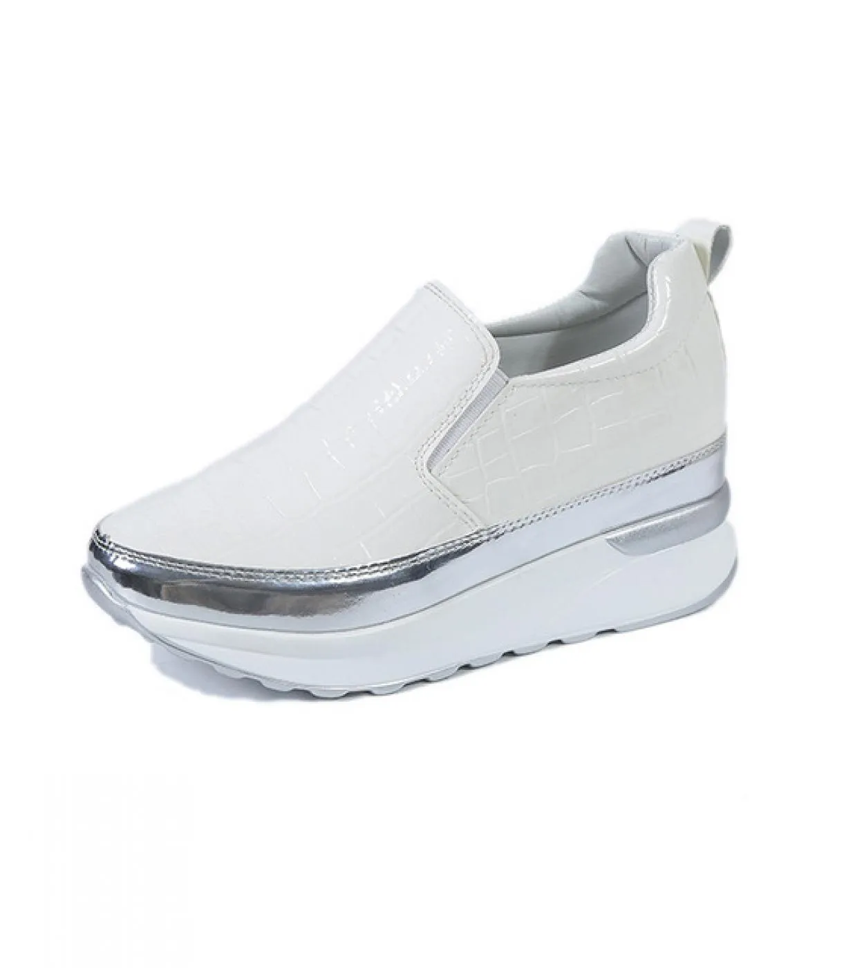 Comemore Comfort Creepers Bling Mocassini Sneakers con piattaforma argento Donna Strass Scarpe da donna Scarpe da donna pigre Za