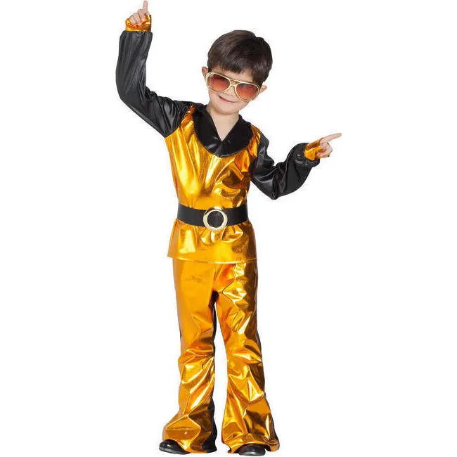 Costume da discoteca oro e nero per ragazzi