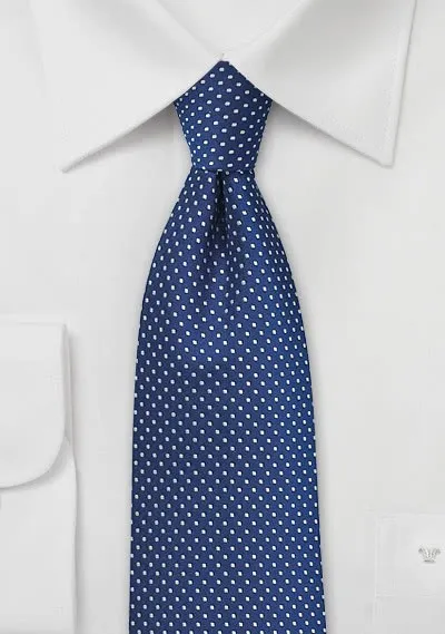 Cravatta blu marino pois