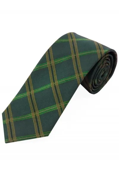 Cravatta linea dignitosa check verde bottiglia marrone medio