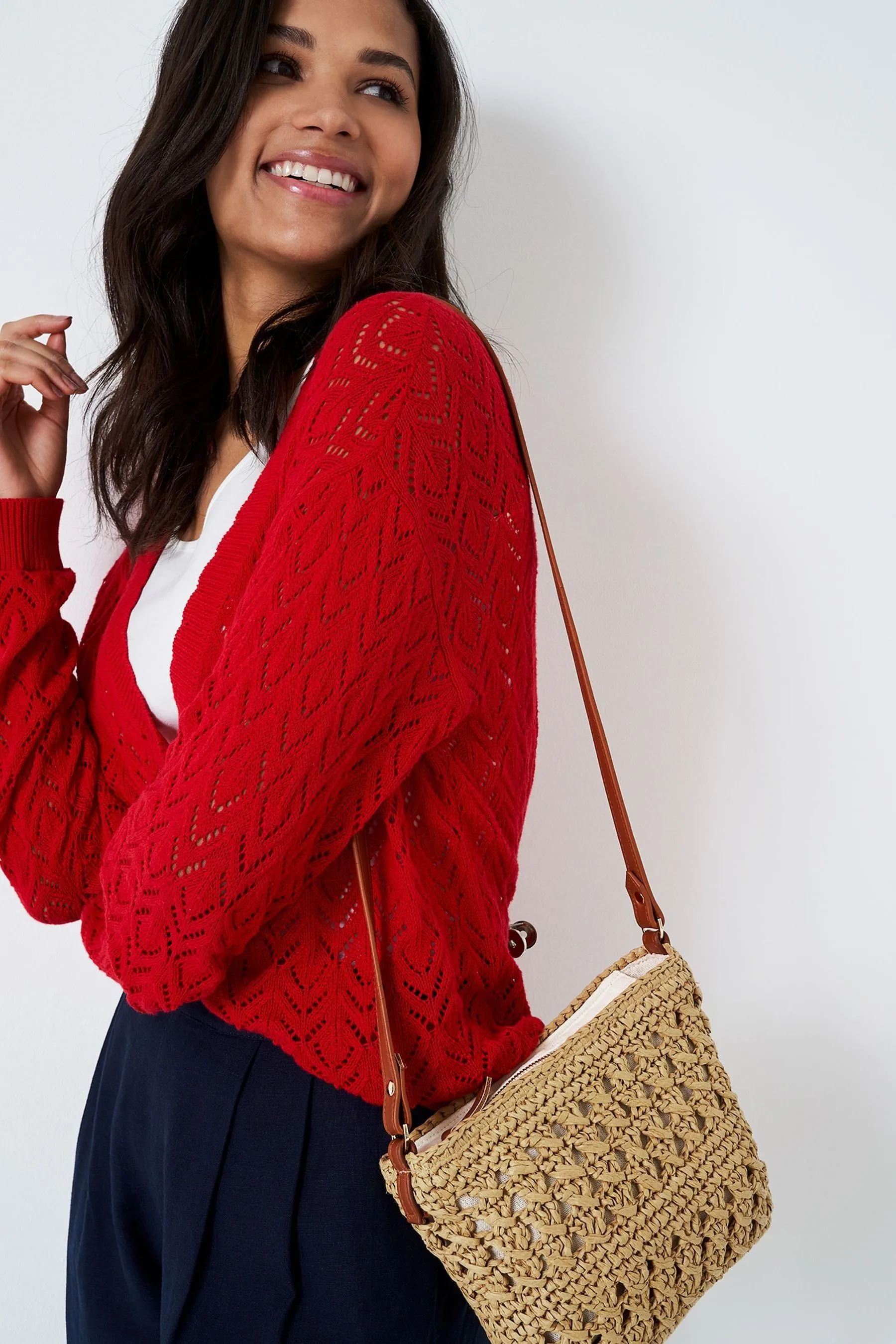 Crew Clothing - Borsa a tracolla in paglia