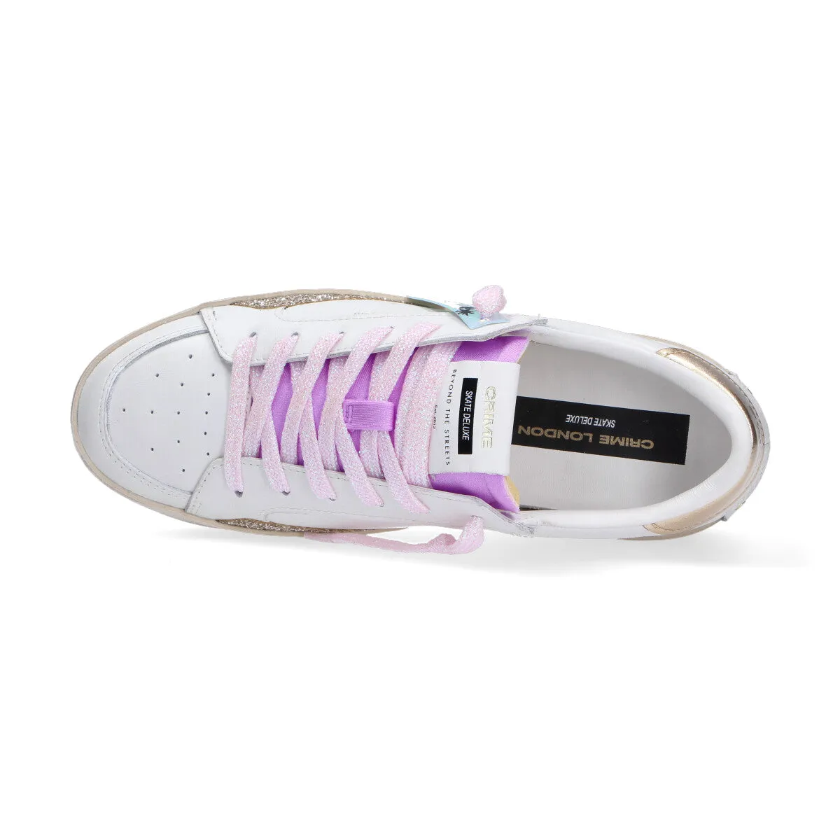 Crime London SK8 Deluxe Sugar plum bianca