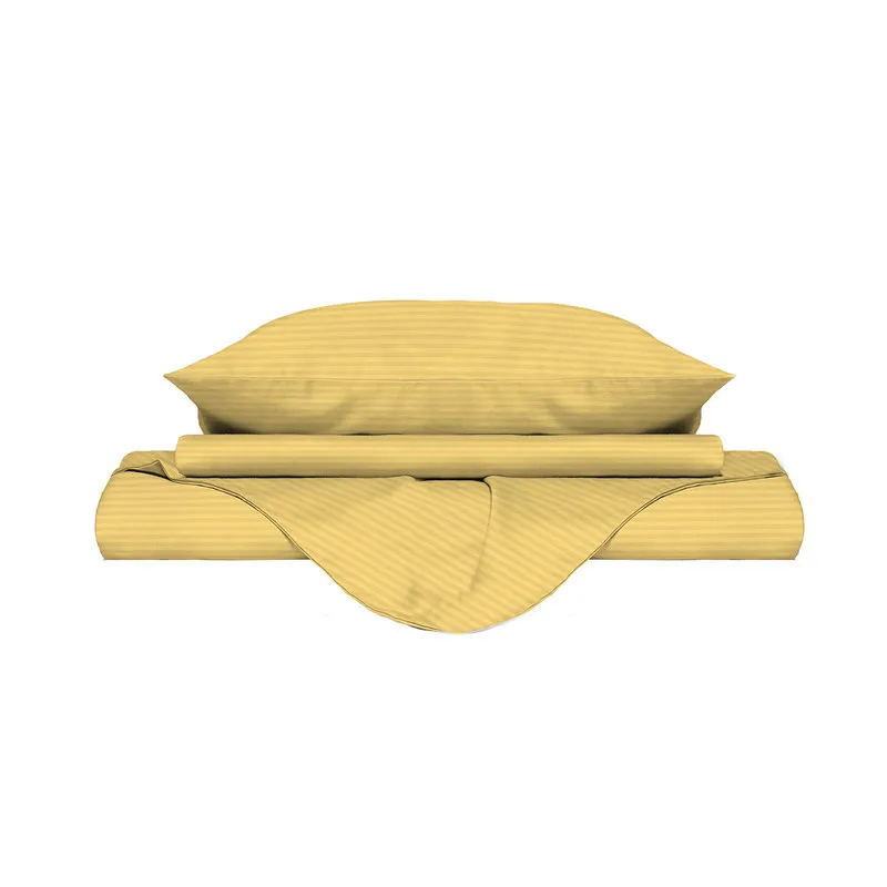 DATEX Parure copripiumino linea Satin Stripes matrimoniale, giallo satinato