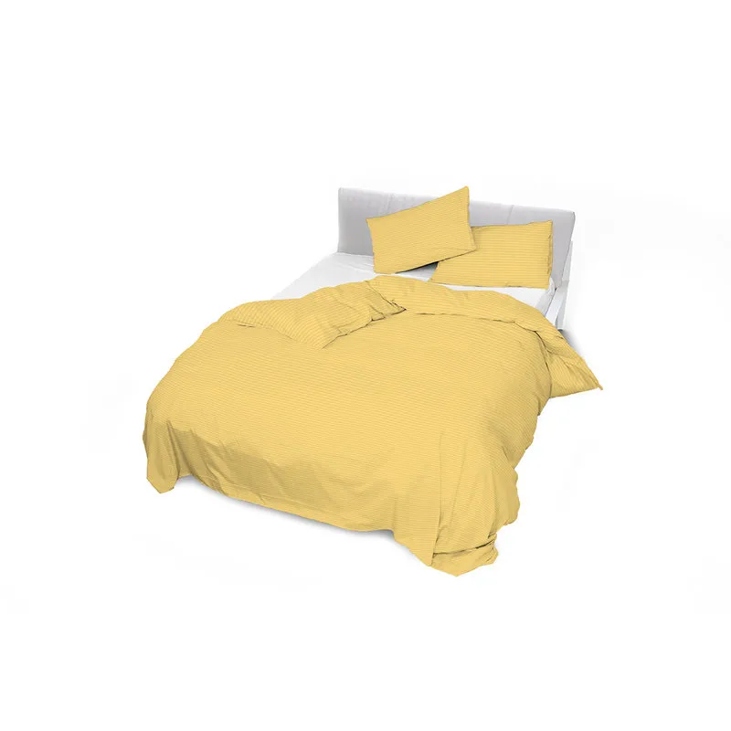 DATEX Parure copripiumino linea Satin Stripes matrimoniale, giallo satinato