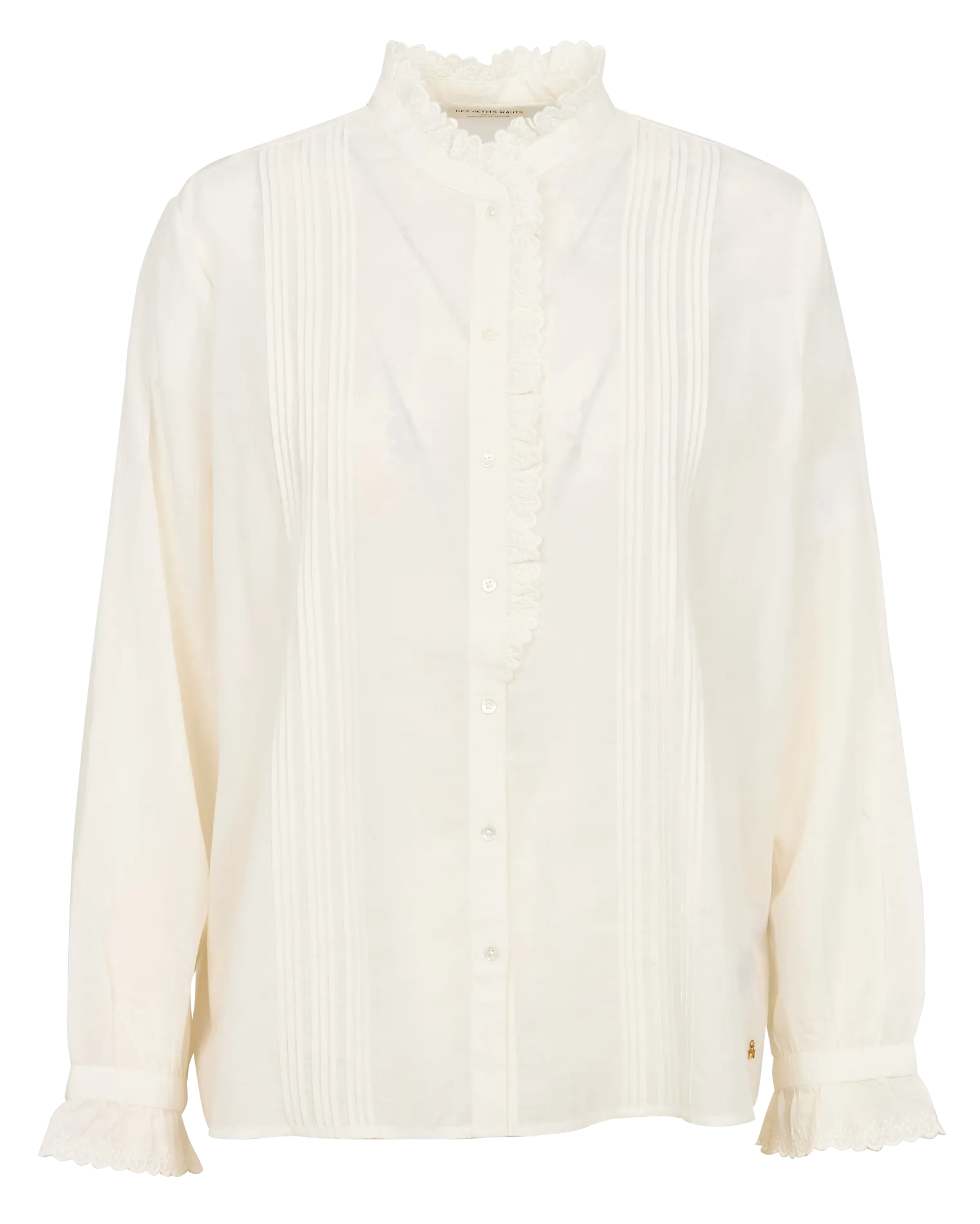  DES PETITS HAUTS   ETHEL - Blusa diritta ricamata in misto cotone | Bianco